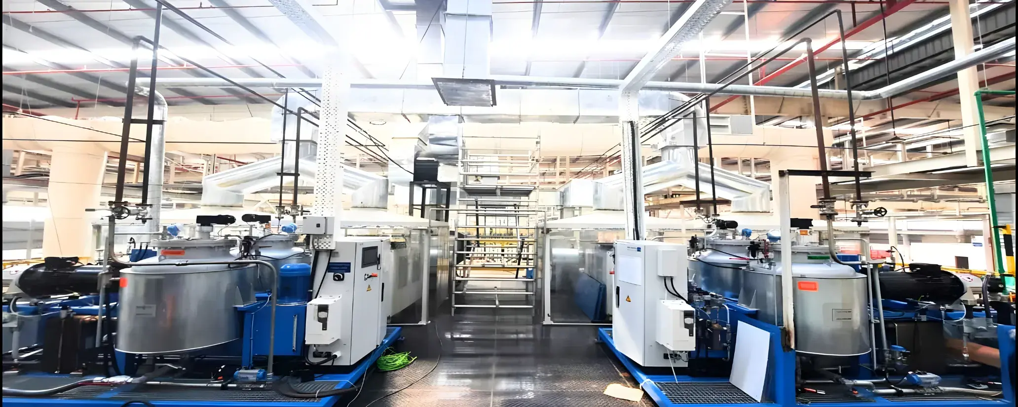 Process equipment on an FMCG production floor