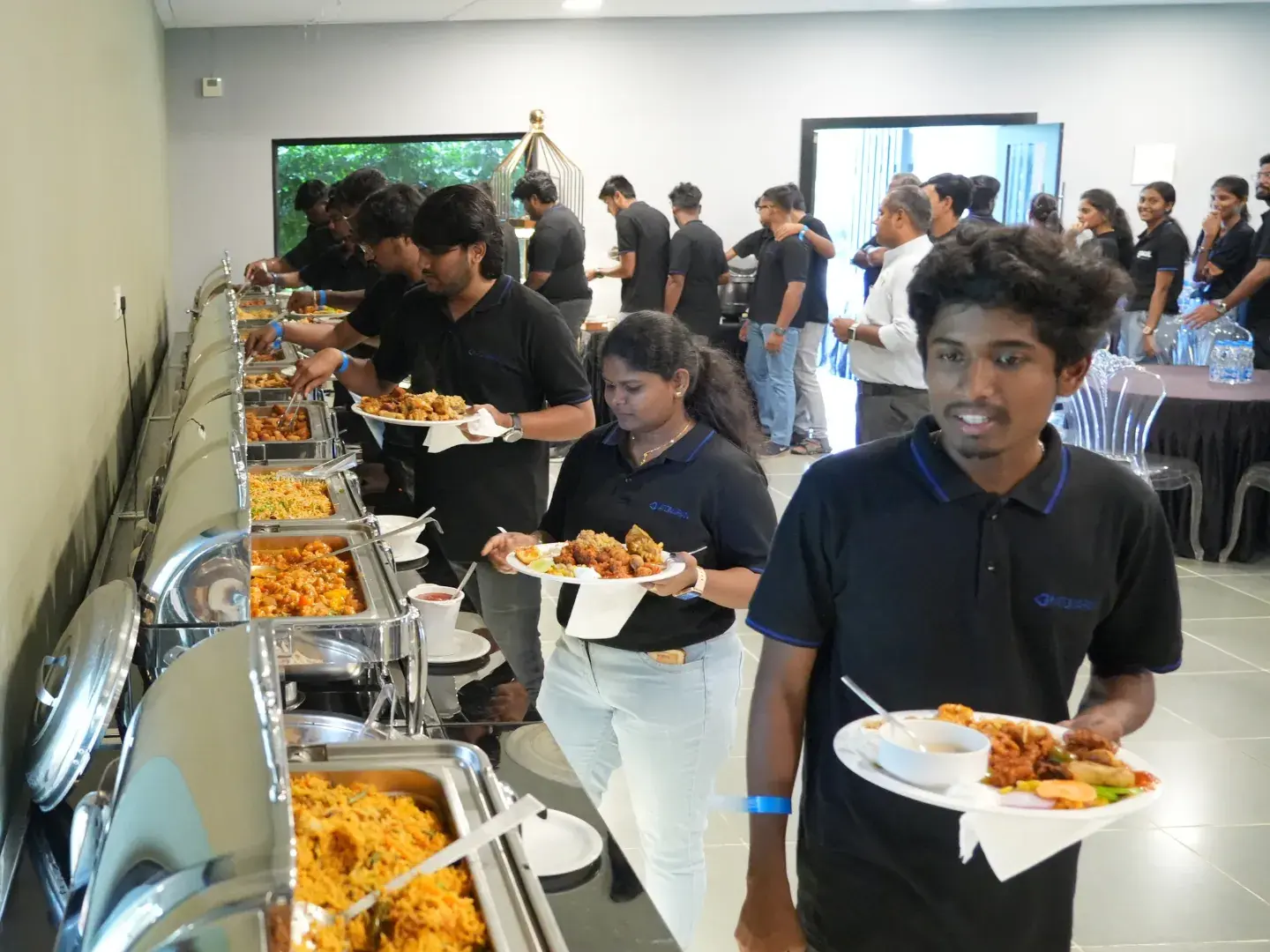 Team members at the offsite lunch