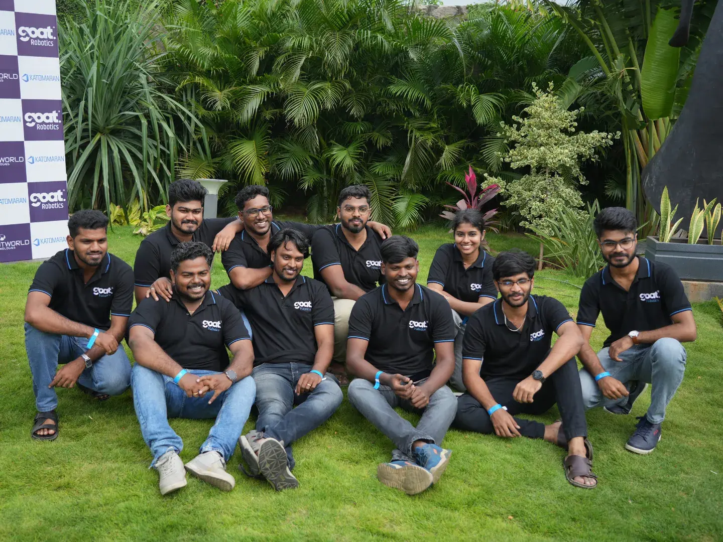 Team members posing together at the offsite