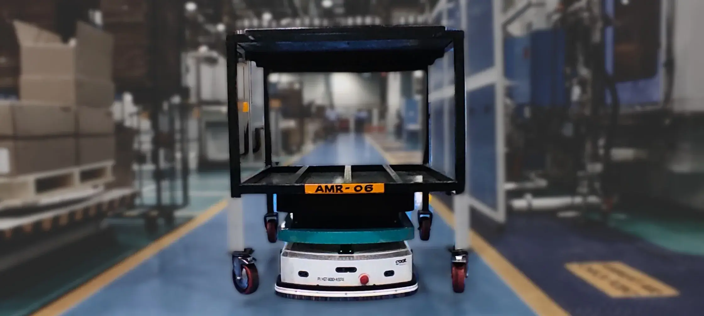 Robotic production line in a modern manufacturing plant