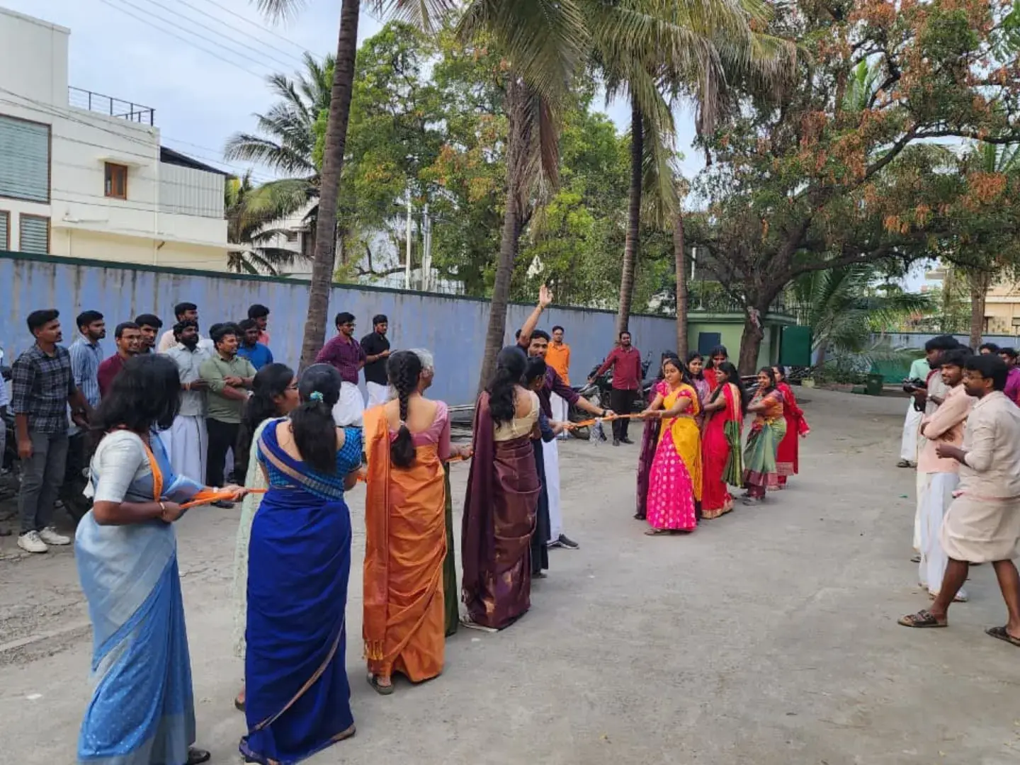 Traditional games at the office celebration