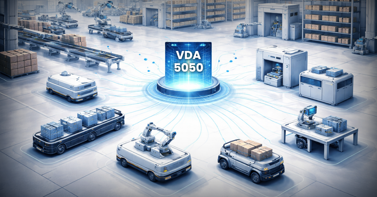 VDA 5050 The Language That Lets Robots Talk Without Arguing Blog Banner V2