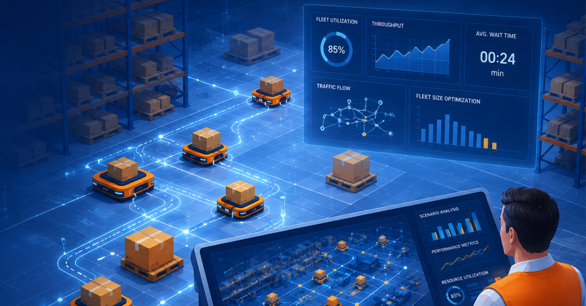 Why Simulation Matters in AMR Fleet Sizing for Smart Factory Automation - Feature Image